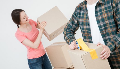 House removal team preparing for a move in Catford