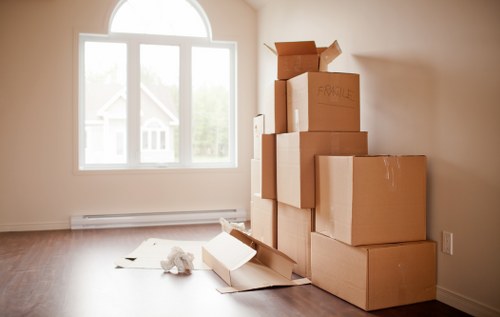 Catford moving team separating recyclable materials during a removal