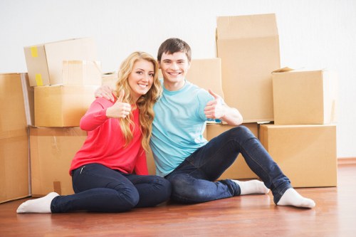 Packing and organising office equipment for a local relocation